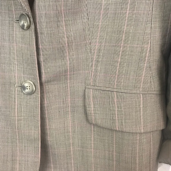 LOFT WOOL BLEND PLAID LIGHT PINK STRIPE BLAZER - Picture 5 of 5